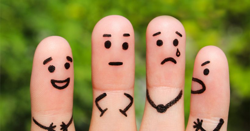 Finger art of people. The concept of a group of people with different personalities.